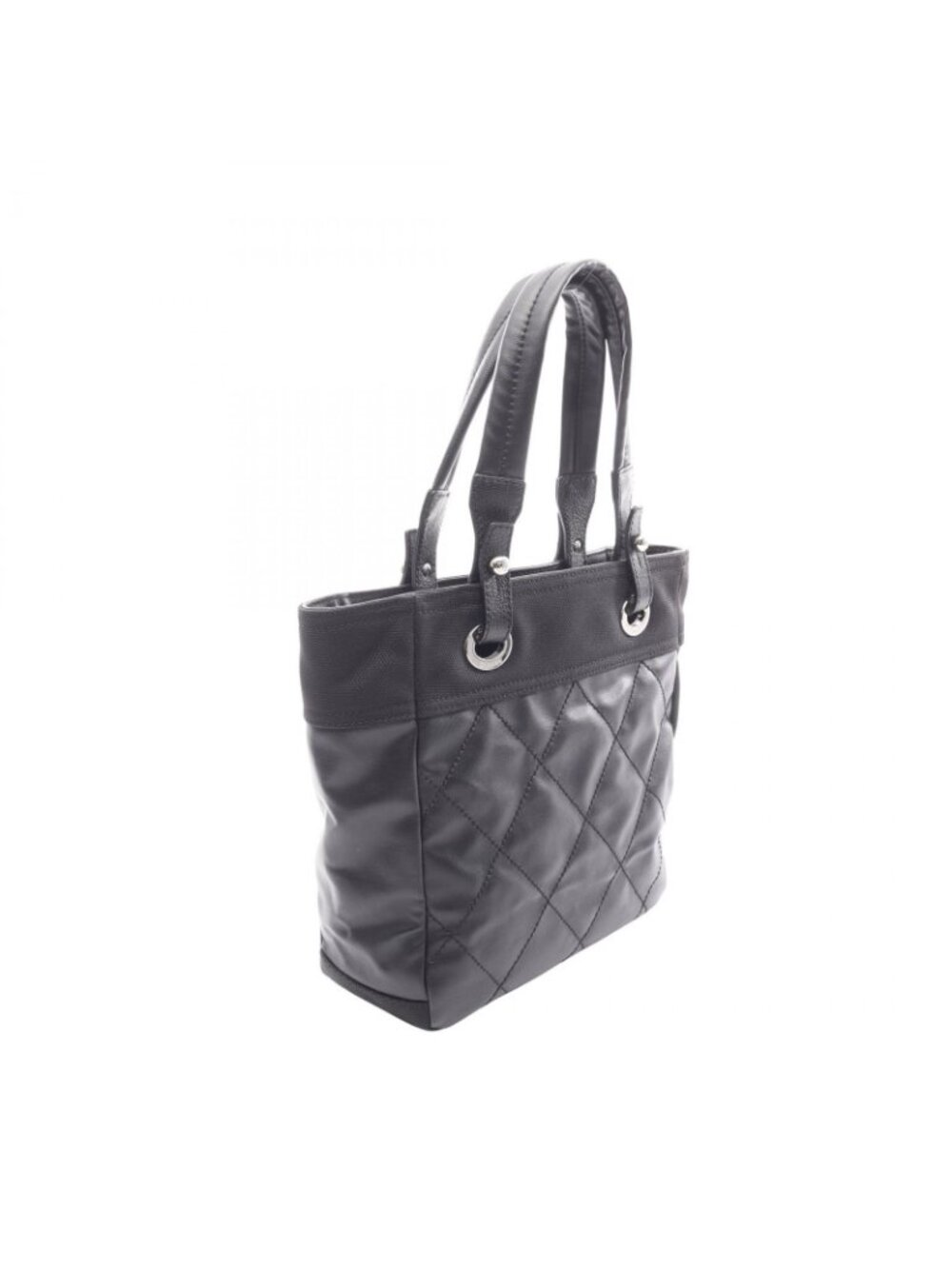 Chanel Tote Paris Biarritz PM Black Canvas Leather PM - Picture 2 of 6